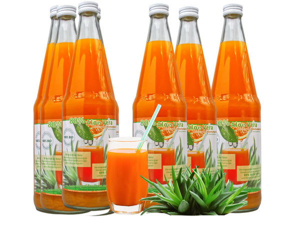 Aloe Vera Getränk 80% mit biozertifiziertem Aloe Vera Rohstoff